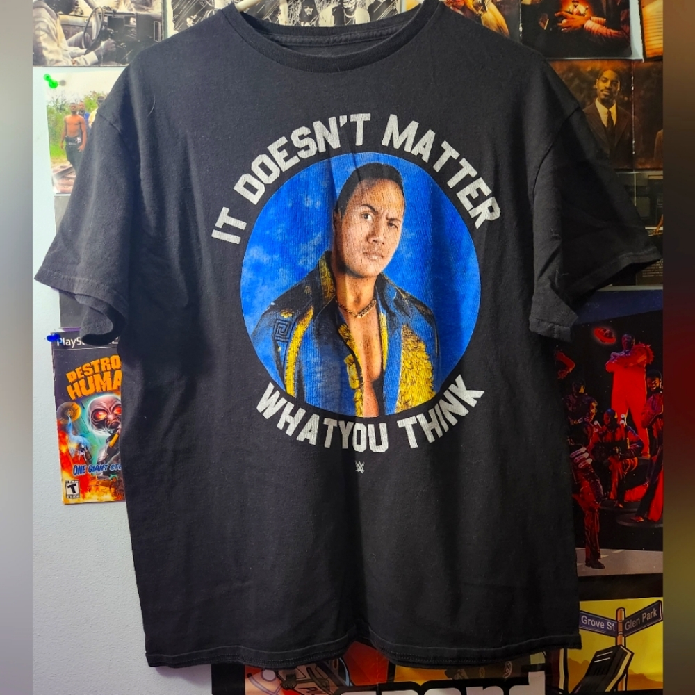 WWE ROCK T SHIRT Large size 2017 color black